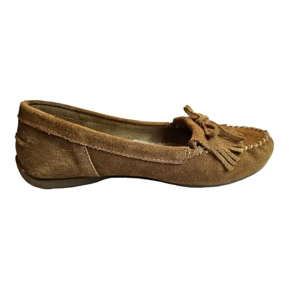 Sporto Patty Suede Fringe Driving Moccasin Slip on Loafer Shoes 7M
